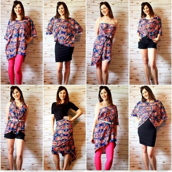 Red Gold Dark Green LuLaRoe Irma Small NEW multistripes - Picture 10 of 11